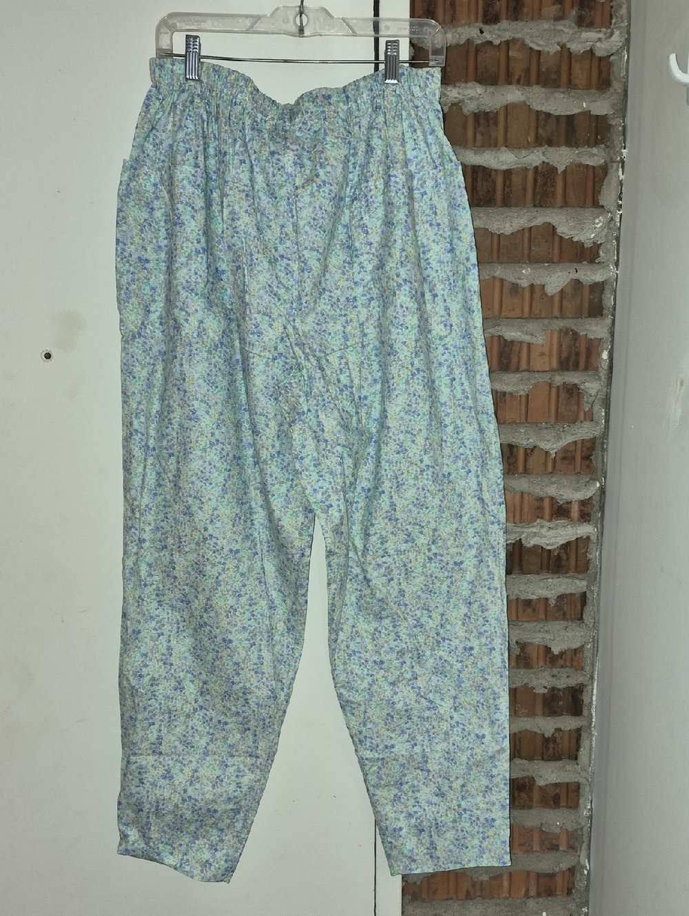 Laure Ashley Vintage Floral Cotton Pants Size L Large